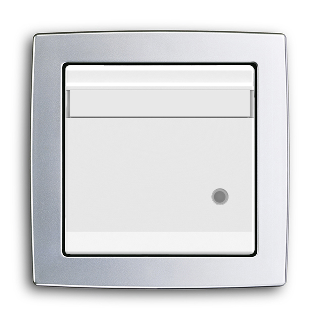 SCHUKO® Steckdosen-Einsatz mit Klappdeckel, Beschriftungsfeld und LED Kontrolllicht